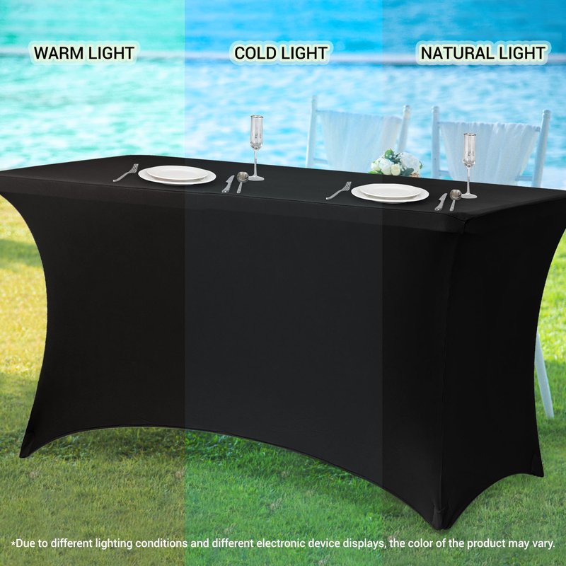 Obstal 6ft Stretch Spandex Table Cover for Standard Folding Tables - Universal Rectangular Fitted Tablecloth Protector for Party （Fresh Blue, 72 Length x 30 Width x 30 Height Inches）