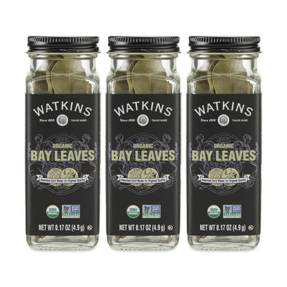 Watkins Gourmet Organic Spice Jar, Bay Leaves, 0.17 Ounce Jar, 3 Count