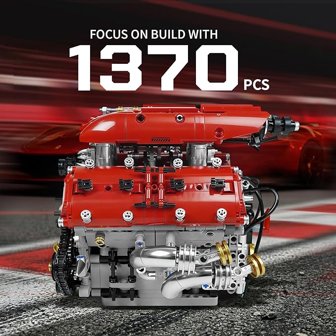 V8 Engine Model Kit Build Your Own Visible Car Motor Advanced STEM Mechanical Building Block Set for Adults Collectible Engine Model for Display Desk Decor &amp Gift to Car Lovers