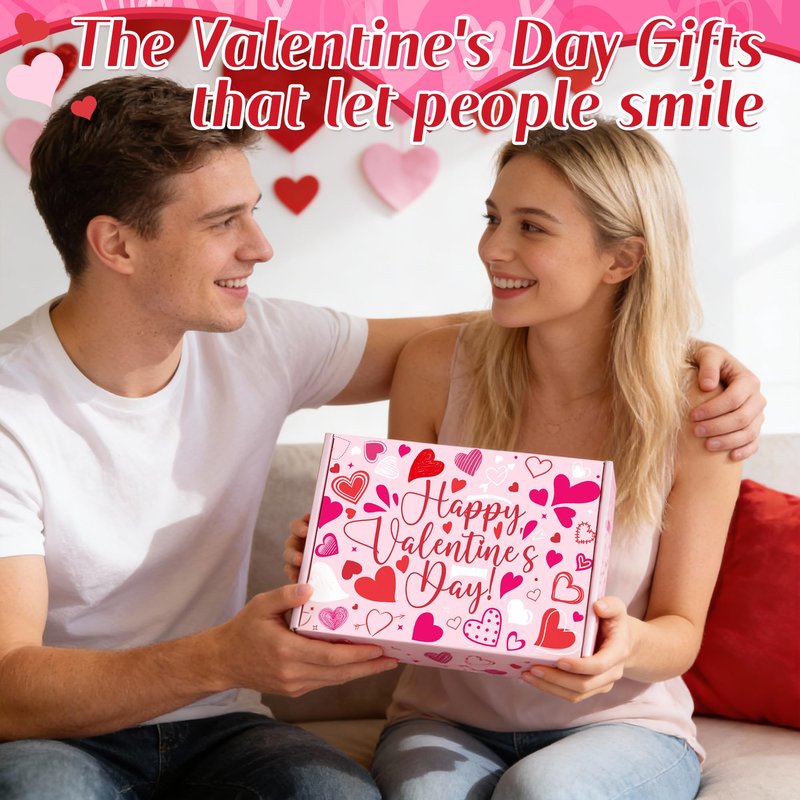 10 Pcs Valentine's Day Basket Gifts for Her, Valentine Gift Stuffers with 16 oz Glass Cup, Socks, Hair Clip, Candle, Heart Bath Salts Bottle Birthday Gift Set for Mom Wife Daughter Teen Girlfriend