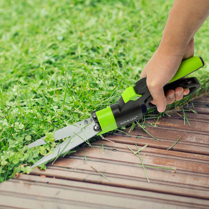 SZHLUX Grass Shears 360-Degree Swivel Blades, Ultra-Sharp Grass Cutter with 5’’ Stainless Steel Blades, Gardening Shears and Plant Cutting Scissors