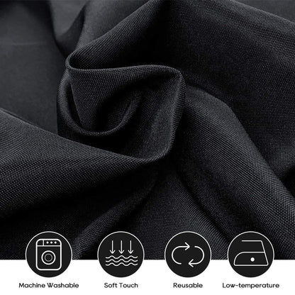 Surmente 5 Pack Black Tablecloth 90 x 156-inch Rectangular Polyester Table Cloth for Weddings, Banquets, or Restaurants