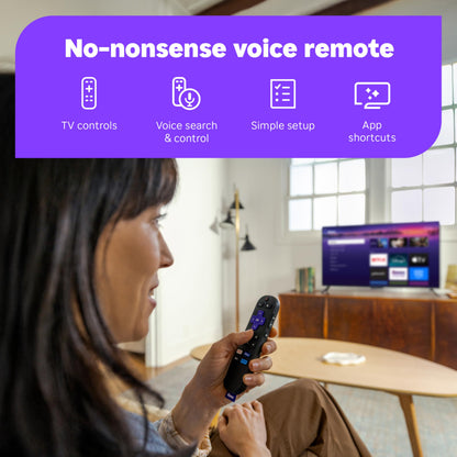 Roku Streaming Stick 4K - HDR & Dolby Vision Roku Streaming Device for TV with Voice Remote & Long-Range Wi-Fi - Free & Live TV