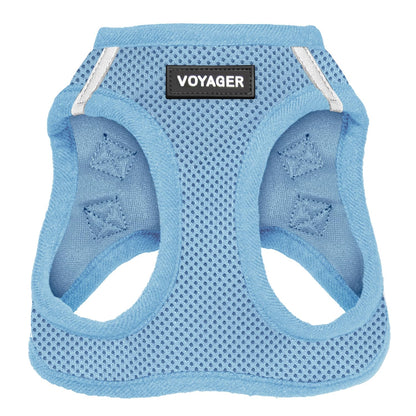 Best Pet Supplies - All Weather Mesh, Reflective, No Pull Harness for Small, Medium Dogs, Cats - Secure with Hook & Loop Fastener, Buckle, Double D-Rings - Baby Blue, S
