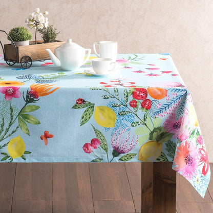 Maison d' Hermine Table Cloth Rectangle Table 100% Cotton 54 x 72 Inches Tablecloth Reusable Decorative for Dining Kitchen Room Farmhouse Home Gifts for Mothers day Spring Summer - Jardin D'Ete - Mint