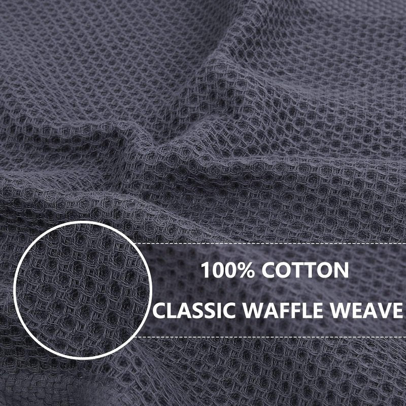 Homaxy 100% Cotton Waffle Weave Kitchen Dish Towels, Ultra Soft Absorbent Quick Drying Cleaning Towel, 13 x 28 Inches, 12-Pack, Mixed Color