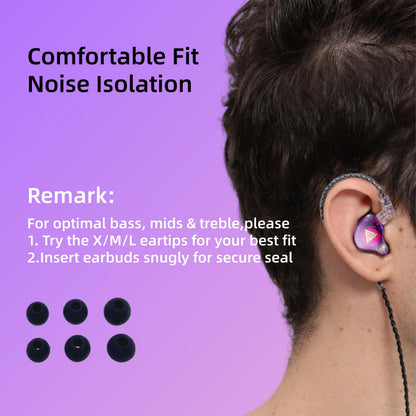 HJX QKZ AK6 Pro Wired IEM for Gaming Earbuds with MIC, in Ear Monitor Headphones, Deep Bass Sound, 1DD 11mm Dynamic Driver, IEM for Music Video Calling(Colors)