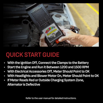 Schumacher Electric 100A Car Battery Load Tester and Voltmeter, for 6V/12V Batteries Up to 1000 Cranking Amps, Charging System Diagnosis, BT-100, for Power Sport, Automotive, and Marine Batteries