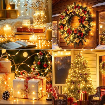 12Pack Fairy Lights Battery Operated, 7ft 20 LED 3 Modes Speed Twinkle Mini String Lights Waterproof Silver Wire Firefly Starry Lights for Mason Jars Wedding Party Christmas Decorations