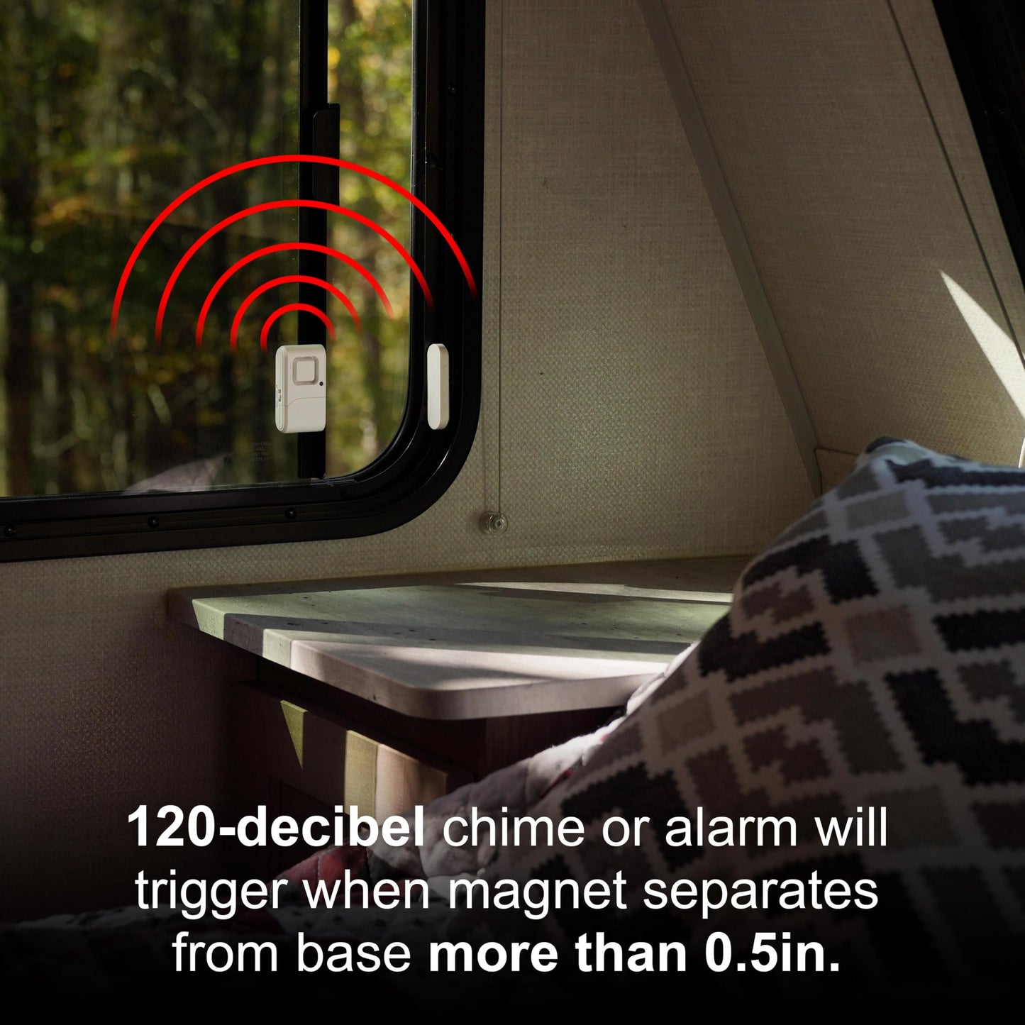 GE Personal Security Window and Door Alarm, 4 Pack, DIY Protection, Burglar Alert, Wireless Chime/Alarm, Easy Installation, Home Security, Ideal for Home, Garage, Apartment and More, White, 45174