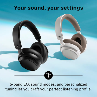 Sennheiser ACCENTUM Plus Wireless Bluetooth Noise Cancelling Headphones - Quick-Charge Feature, Up to 50HR Playtime, Adaptive Hybrid ANC, for Traveling, School & Work, White