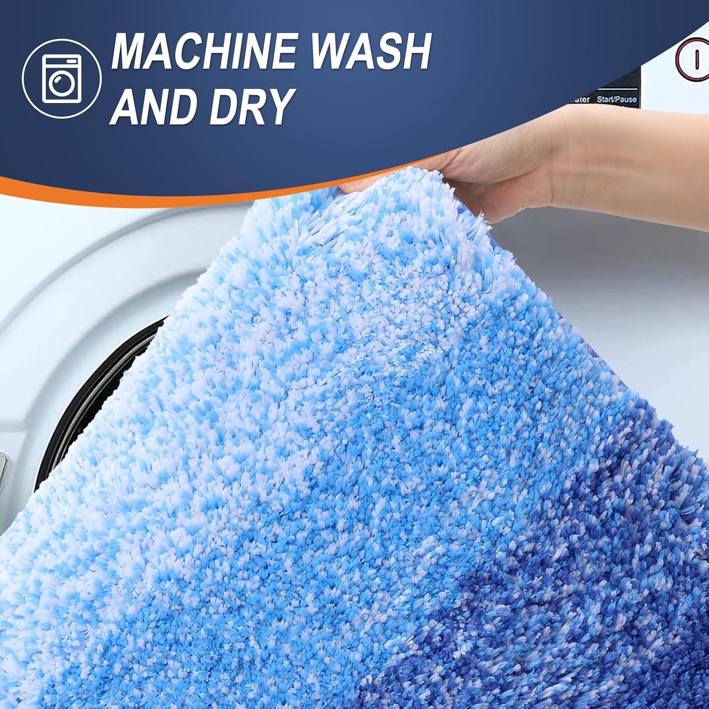 OLANLY Bathroom Rugs - Extra Soft Microfiber Mat with Rubber Backing | Quick Dry, Washable, 36x24, Light Royal Blue