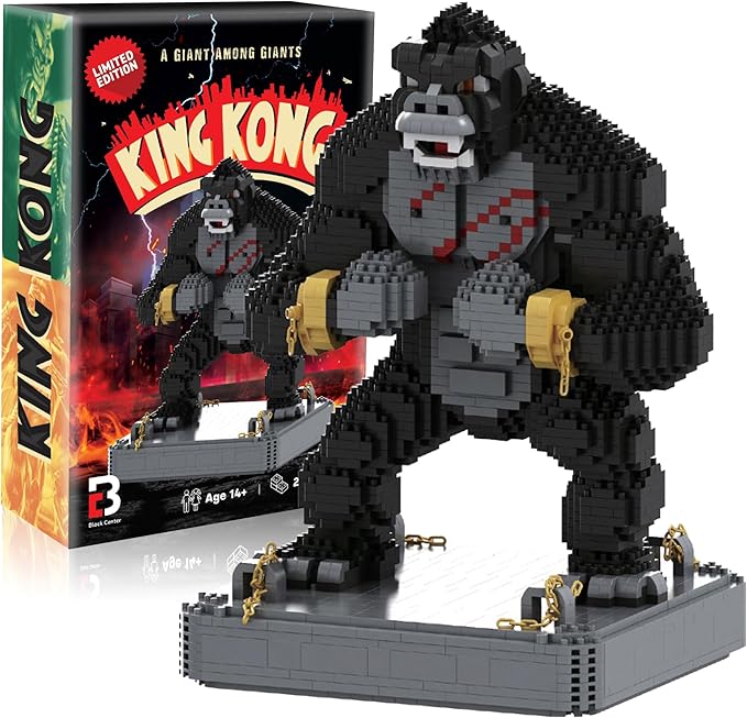 King Kong Building Set (2310 PCS) – Mini Kong Action Figure from Skull Island – Nano Brick Gorilla Construction Kit for Kids 15+ Adults Collectors – Movie Display Toy Gift