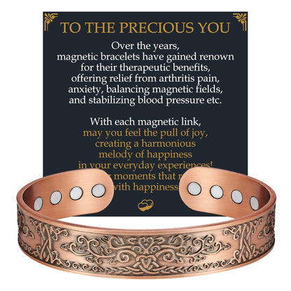 Jecanori Copper Bracelet for Men, 12X Strength Mens Magnetic Bracelets with 3,800 Gauss Magnets, 99.99% Pure Solid Copper Jewelry Gift