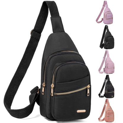 Small Sling Backpack Crossbody Sling Bag for Women, Chest Bag Daypack Fanny Pack Cross Body Bag for Outdoors Hiking Traveling - Black