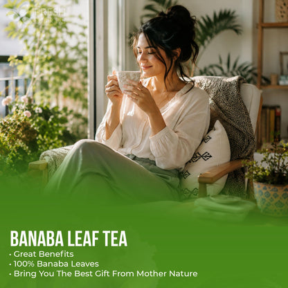 FreshDrinkUS, Premium 50+ Banaba Dried Leaves, 100% Natural & Pure from Whole Banaba Leaves, Banaba Leaf Tea, No Additives, No Caffeine, Vegan