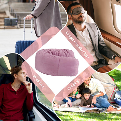 NK HealthCare Stuffable Travel Pillow, Stuffable Neck Pillow for Travel, Neck Pillow Stuffed with Clothes Storage - No Extra Baggage Fees, Fits 5+ Days of Travel Essentials, No Filler (Pink)