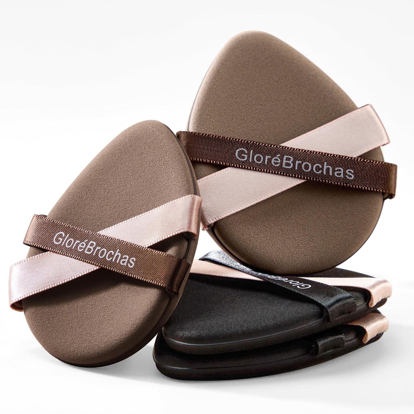 Makeup Sponge Set, GloréBrochas 4PCS Micro Porous Foundation Sponge, Latex-Free PU Makeup Puff, Low Absorption 3.2 Inch Soft Dual-Sided Foundation Puff, Individually Wrapped