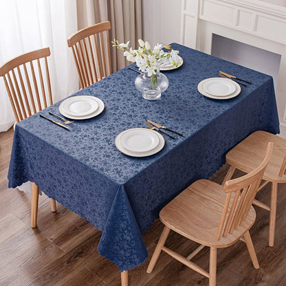 Smiry Rectangle Table Cloth, Waterproof Heavy Duty Vinyl Tablecloths, Wipeable Washable Table Cover for Kitchen and Dining Room (Navy Blue, 54" X 78")