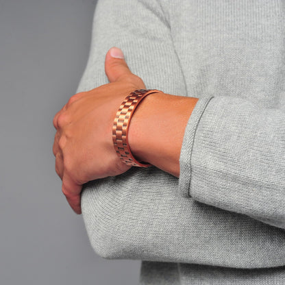 Earth Therapy - The Original 100% Pure Copper Magnetic Bracelets - ROPE and GEAR Cuff - Adjustable Unisex Sport Bands with Ultra Strength Magnets