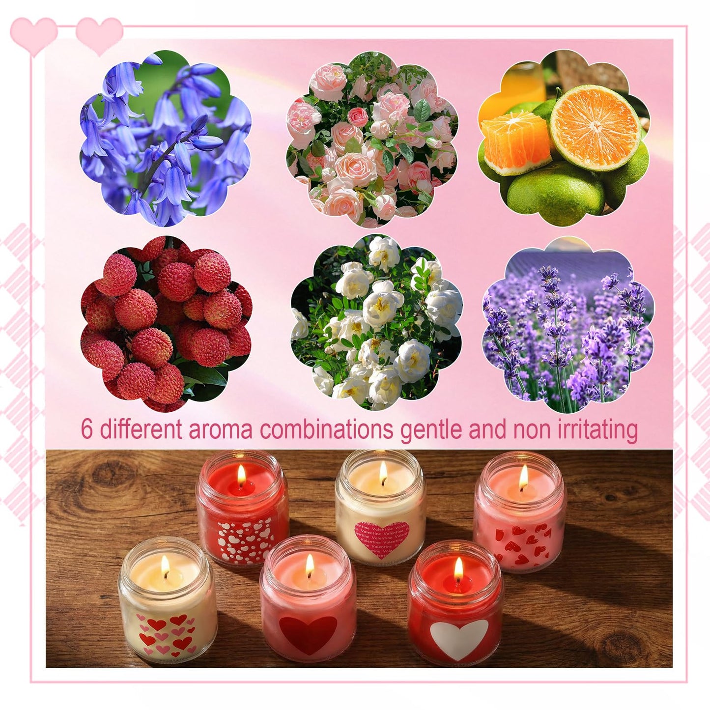 Sumind 12 Pcs Valentine's Scented Candle Gifts for Her Girlfriend Wife Long Lasting Burning Aromatherapy Heart Candle for Men Husband Boyfriend Romantic Anniversary Candles Gifts Valentine Deco