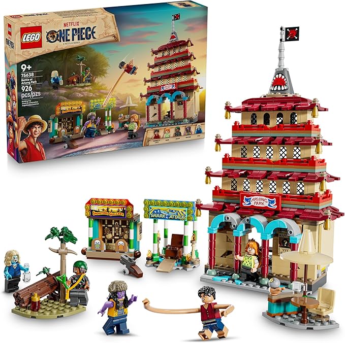 LEGO ONE PIECE Battle at Arlong Park Building Blocks - Pretend Play Building Toy for Boys &amp Girls Ages 9+ - 5 Straw Hat Pirates Toy Figures &amp Playset for Anime Fans - Gift Idea for Birthdays