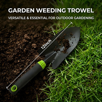 Seesii 12-Inch Stainless Steel Trowel & Weeder, Heavy Duty Gardening Tool with Ergonomic Handle, Ideal for Digging, Weed Pulling, Loosening Soil, Transplanting-Lawn, Yard, Flower Bed, Vegetable Garden