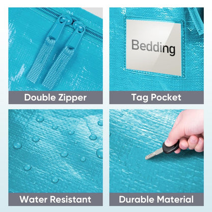 TICONN 8 Pack Extra Large Moving Bags Heavy Duty with Zippers & Carrying Handles, Durable Storage Bags Moving Boxes for Closet Organizers and Storage (8 Pack, Navy)