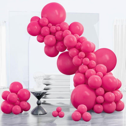 PartyWoo Hot Pink Balloons 152 pcs Different Sizes of 18 12 10 5 Inch Magenta Fuchsia Balloon Arch Kit Garland for Baby Shower Wedding Bridal Shower Anniversary Birthday Party Decorations Pink-Y12