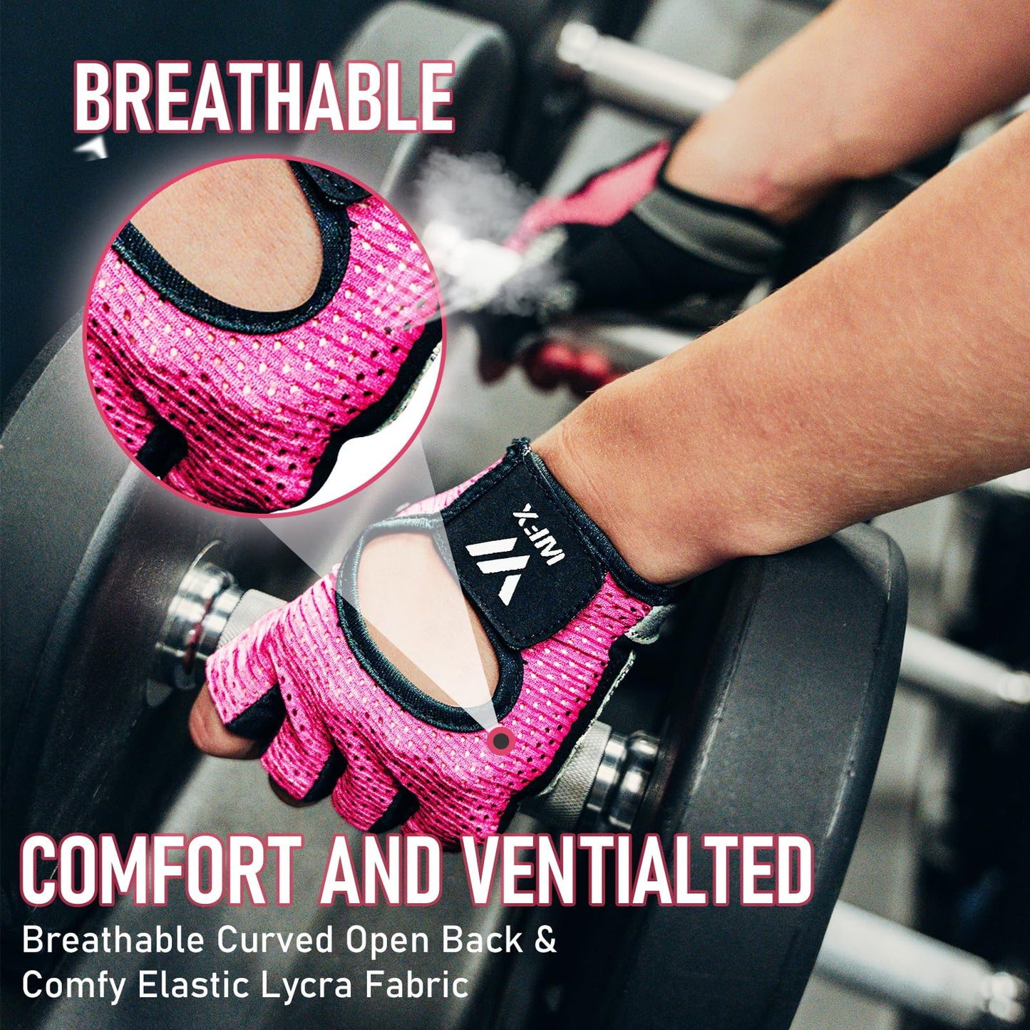 WESTWOOD FOX Weight Lifting Gloves for Men Women Gym Gloves with Wrist Wrap Support for Workout Training Exercise Fitness Hanging, Pull ups for Dumbbell, Cycling