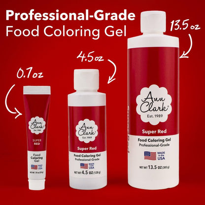 Ann Clark Super Red Food Coloring Gel Extra Large 13.5 oz Professional Grade Made in USA