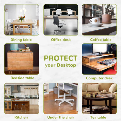 Eisdroma 18 x 72 Inch Clear Table Cover Protector, 2mm Thick Clear Desk Mat, Plastic Table Cover, Vinyl Table Protector, Desk Mats on Top of Desks