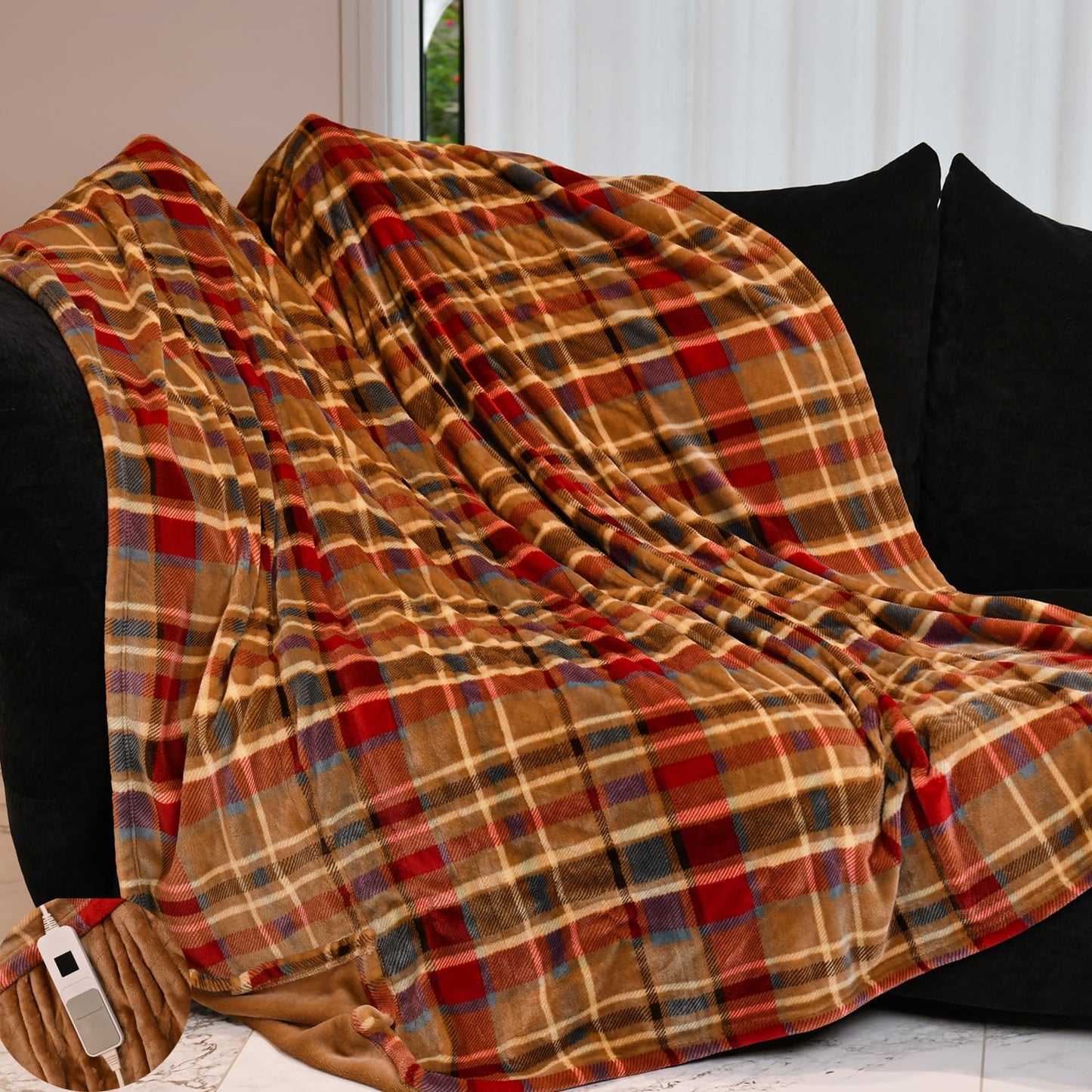 MERRYLIFE Heated Blanket Cozy Soft Electric Blanket with 4 Heating Levels&8 Hours Auto Off Overheat Protection Machine Washable UL&FCC Certification Use for Home Couch (Cheetah,50" 60")