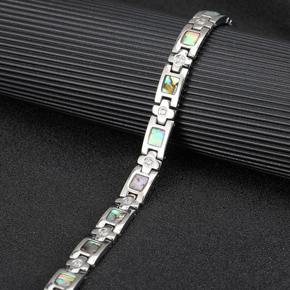 BioMag Magnetic Bracelet for Women Titanium Steel Magnetic Bracelet Adjustable Crystal Bracelet with Sizing Tool