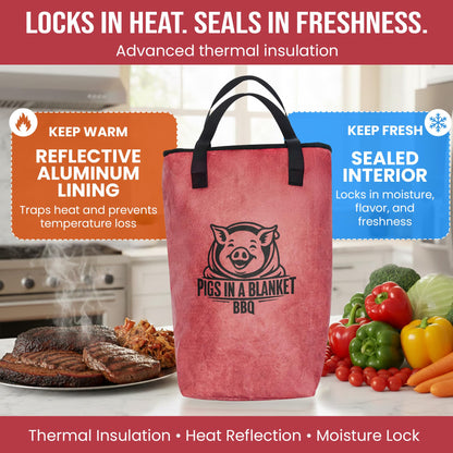 BBQ Blanket for Resting Meat (18in). Washable Insulated BBQ Bag, Reusable Meat Resting Cooler, for Brisket/Pork/Steak Gifts for Husband, Dad, BBQ Enthusiast, Gifts for Fathers Day