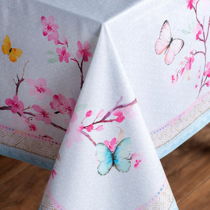 Maison d' Hermine Table Cloth Rectangle Table 100% Cotton 70 x 108 Inches Tablecloth Reusable Decorative for Dining Kitchen Room Farmhouse Home Gifts for Mothers day Spring Summer - Blossoms in Spring