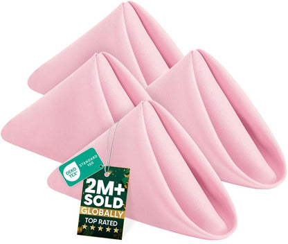 Utopia Home Pink Cloth Napkins (12 Pack, 17x17 Inches), Ideal Dinner Napkins for Party, Wedding and Lunch/Dinner