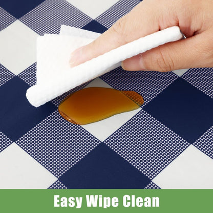 Smiry 10 Pack Navy Gingham Disposable Tablecloths - 54" x 108" Heavy Duty Plastic Table Cloth, Waterproof Buffalo Plaid Table Covers for Picnic, Banquets, Outdoor Parties
