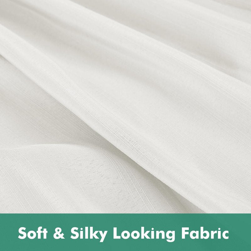 Biscaynebay Wrap Around Bed Skirts with Split Corners for Twin/Twin XL Beds 15" Drop, Ivory Adjustable Elastic Dust Ruffles Easy Fit Wrinkle Resistant Silky Luxurious Fabric Machine Washable