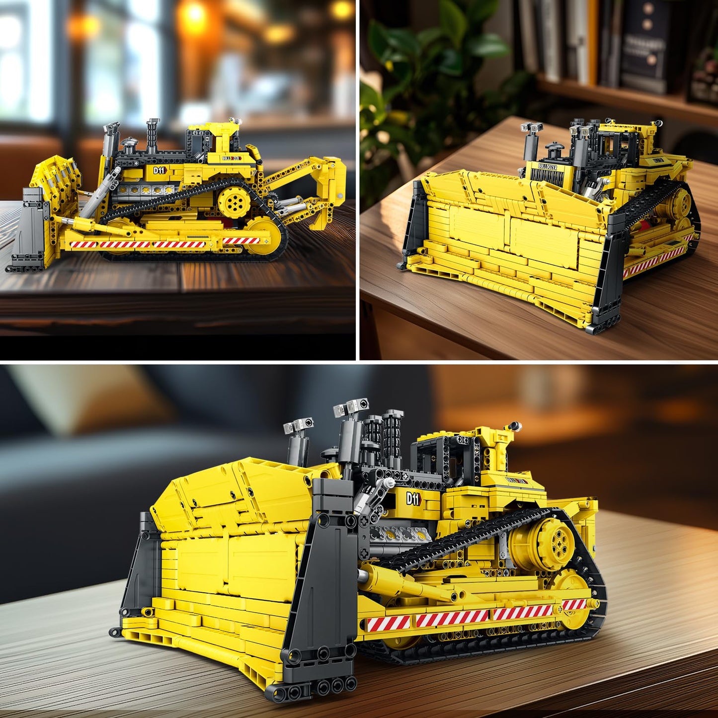 Reobrix D11 Bulldozer Building Set,APP Remote Control Loader RC Bulldozer Construction Toy with 2.4GHz Multi-Player Mode 22001,Tractor Sets for Birthday,1836PCS
