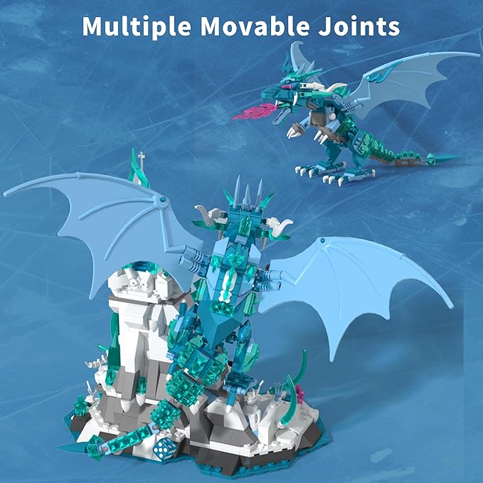 Frosted Dragon Toy Building Set Medieval Castle Buildings Blocks for Adult Teens Kids 8+ Boys Girls DIY Model Building Kits Home Office Decor Birthday 862PCS
