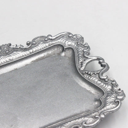 Vintage Small Sliver Ring Dish, Birthday & Wedding Gifts for Women，Wedding Ring Tray -Sliver (1 Pack)