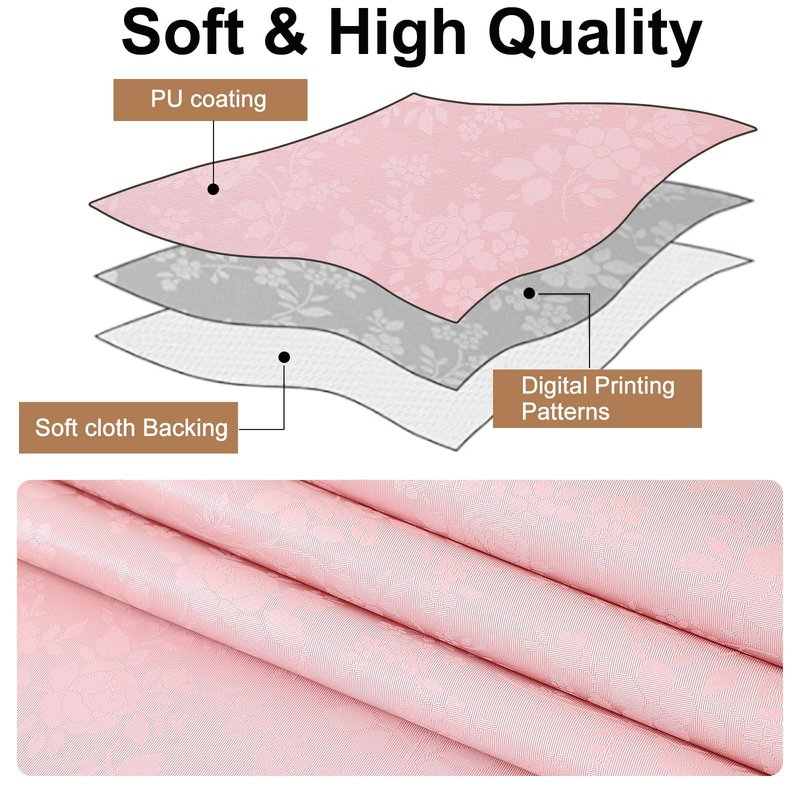 Smiry Rectangle Table Cloth, Waterproof Heavy Duty Vinyl Tablecloths, Wipeable Washable Table Cover for Kitchen and Dining Room (Pink, 60" X 102")