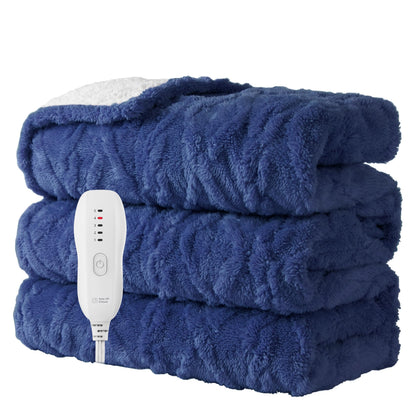 Heated Blanket-Electric Blanket,50"x60" Soft Heated Throw Blanket with 5 Heating Levels & 3 Hours auto-Off,Over-Heat Protection Fast-Heating,Machine Washable（Purple）