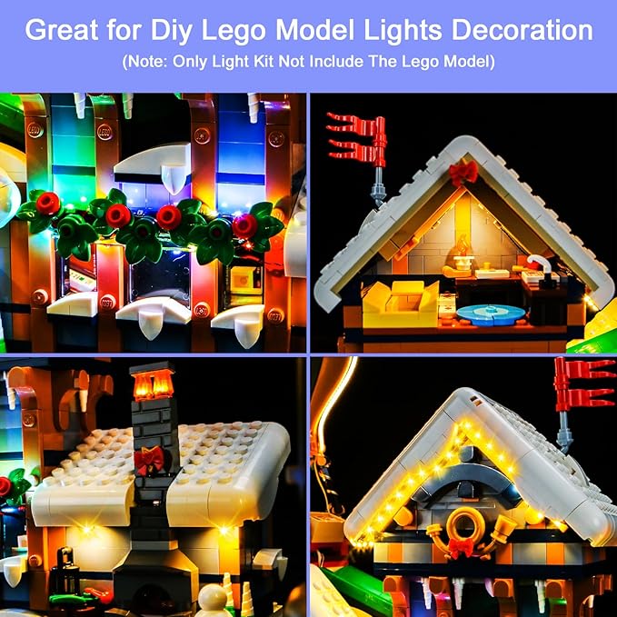 Upgraded Led Light Kit Compatible with Lego Santa's Post Office Building Set Lights Decoration Compatible with Lego 10339 (Model Not Included)