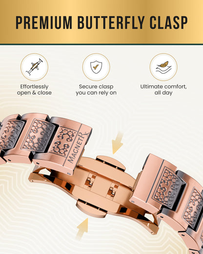 MagnetRX® Copper Cross Bracelet for Men — EllipseMAX 5X Strength 5,000 Gauss Magnets — Premium Mens Copper Bracelet with Adjustable Length (Cross Style)