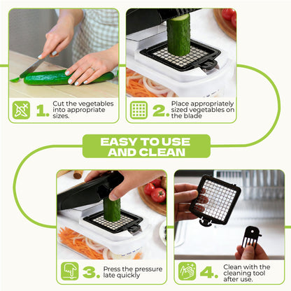 LENoll 17-in-1 Vegetable Chopper, Multifunctional Mandoline Slicer, Onion Dicer Veggie Cutter with Container & Gloves, Food Chopper for Potato Carrot Garlic Salad, Kitchen Gadgets for Home Cooking
