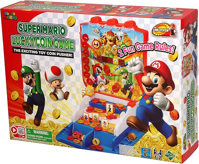 EPOCH Games Super Mario Lucky Coin Game - Tabletop Skill and Action Game for 1-2 Players - Collect Coins Win Prizes and Have Fun!