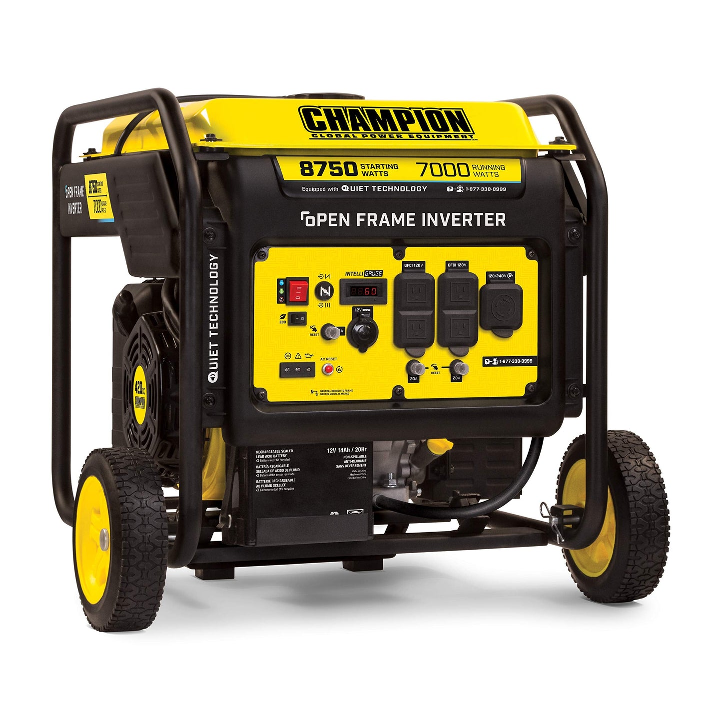 Champion Power Equipment 100520 8750-Watt DH Series Open Frame Inverter Electric Start & Storage Cover for 3000-Watt or Higher Inverter Generators