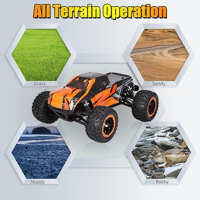 GoolRC 16889A Pro Brushless RC Cars for Adults 1:16 Scale Remote Control Car 4WD 45KM/H High Speed RC Truggy 2.4GHz All Terrains Off Road Monster Truck with 3 Batteries